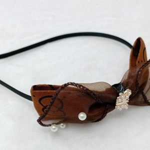 layered bow hairband With butterfly brown