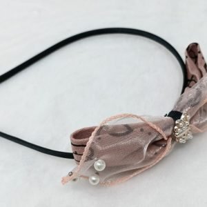 layered bow hairband With butterfly rose