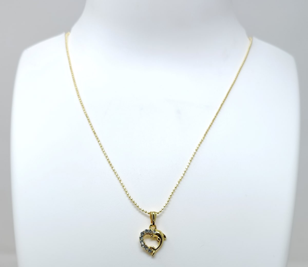 Dolphin Heart Necklace - Silver - White Gold - Rose Gold - ApolloBox