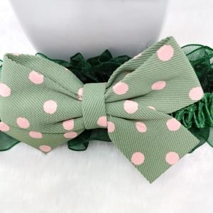 polka dot bow elastic hairband headband cyan