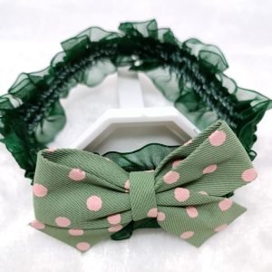 polka dot bow elastic hairband headband cyan