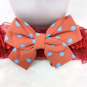 polka dot bow elastic hairband headband maroon