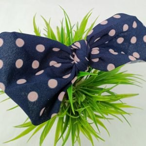polka dot knotted bow hairband blue