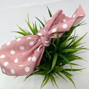polka dot knotted bow hairband nude skin