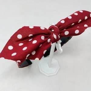 polka dot knotted bow hairband red