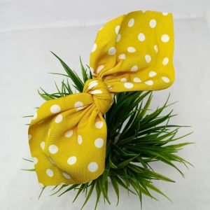 polka dot knotted bow hairband yellow