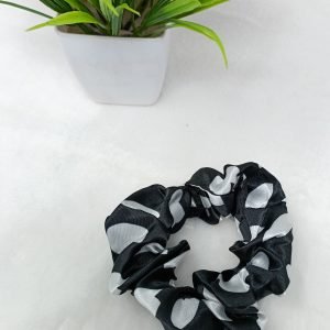 polka dot scrunchies rubber band black