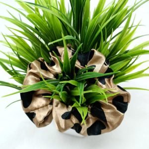 polka dot scrunchies rubber band brown