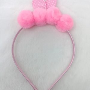 pom pom bunny ear hairband baby pink