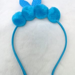 pom pom bunny ear hairband blue