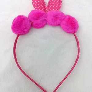 pom pom bunny ear hairband magenta