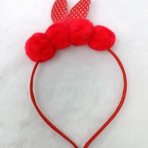 pom pom bunny ear hairband red