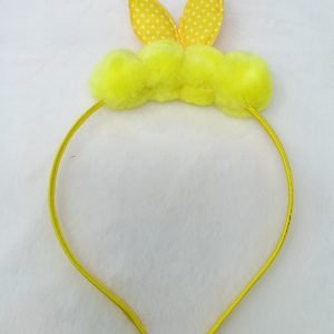 pom pom bunny ear hairband white