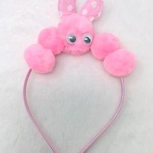 pom pom rabbit ear eye hairband headband baby pink