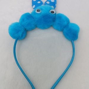 pom pom rabbit ear eye hairband headband blue
