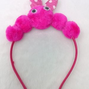 pom pom rabbit ear eye hairband headband magenta