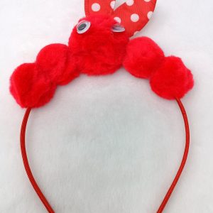 pom pom rabbit ear eye hairband headband red