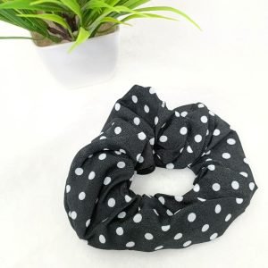 printed zip pocket scrunchies black