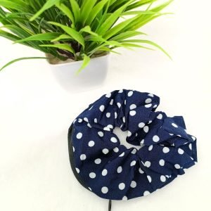 printed zip pocket scrunchies blue