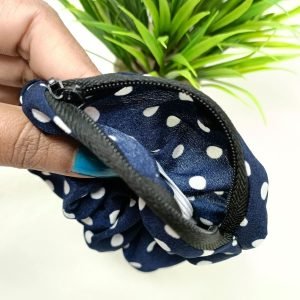 printed zip pocket scrunchies blue