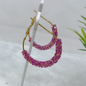 purple glitter earrings s hook closure