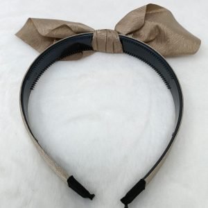 satin bow knotted hairband headband for women brown
