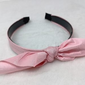 satin bow knotted hairband headband for women pink