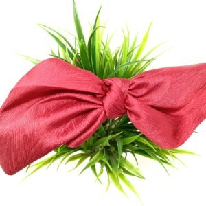 satin bow knotted hairband headband for women red