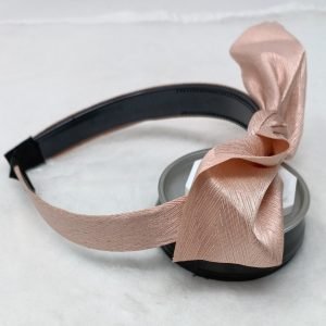 satin bow knotted hairband headband for women rose pink