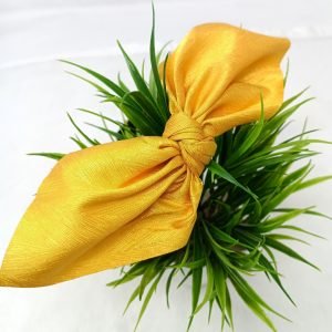 satin bow knotted hairband headband for women yellow