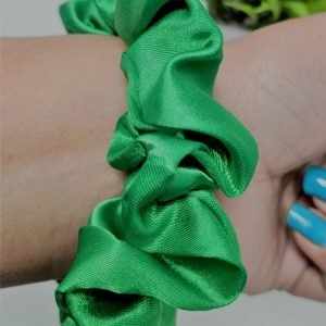 satin silk scrunchies green
