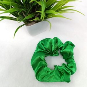 satin silk scrunchies green