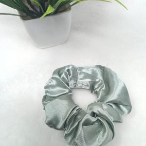 satin silk scrunchies light grey
