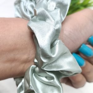 satin silk scrunchies light grey