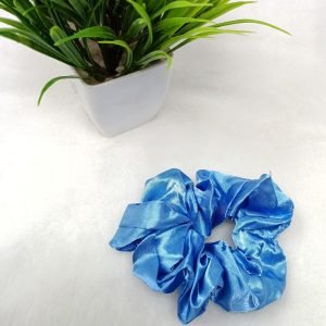 satin silk scrunchies new blue