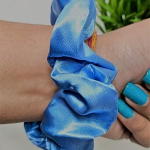 satin silk scrunchies new blue