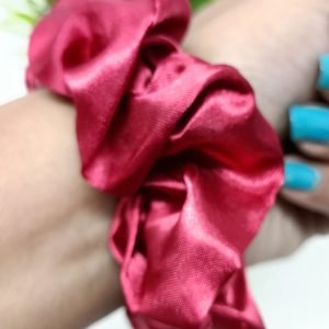 satin silk scrunchies red