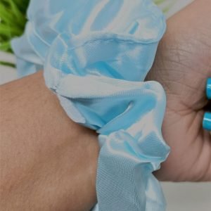 satin silk scrunchies sky blue