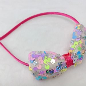sequin bow hairband headband magenta