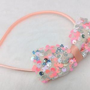 sequin bow hairband headband orange