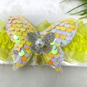 sequin butterfly elastic hairband yellow