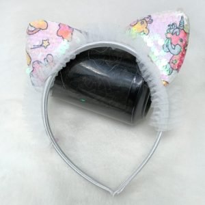 sequin cat ears fur hairband headband white1