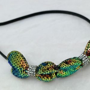 sequin double bo hairband black