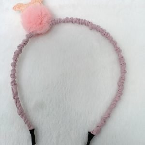 sequin mickeymouse pom pom hairband baby pink
