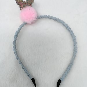 sequin mickeymouse pom pom hairband light blue