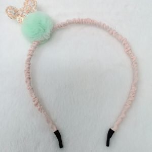 sequin mickeymouse pom pom hairband teal