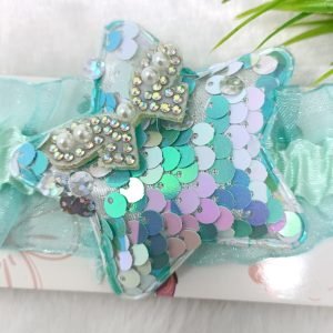 sequin star elastic hairband cyan