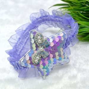 sequin star elastic hairband lavender