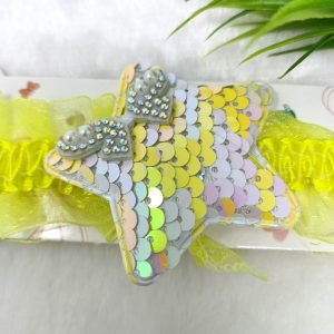 sequin star elastic hairband lemon