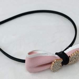 sequins stone embellished bow hairband baby pink